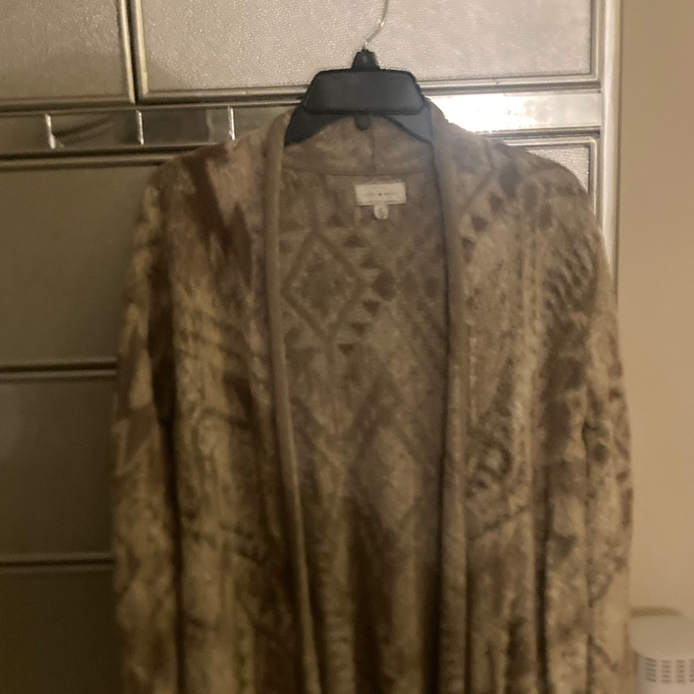 Lucky Brand Taupe Knit Cardigan